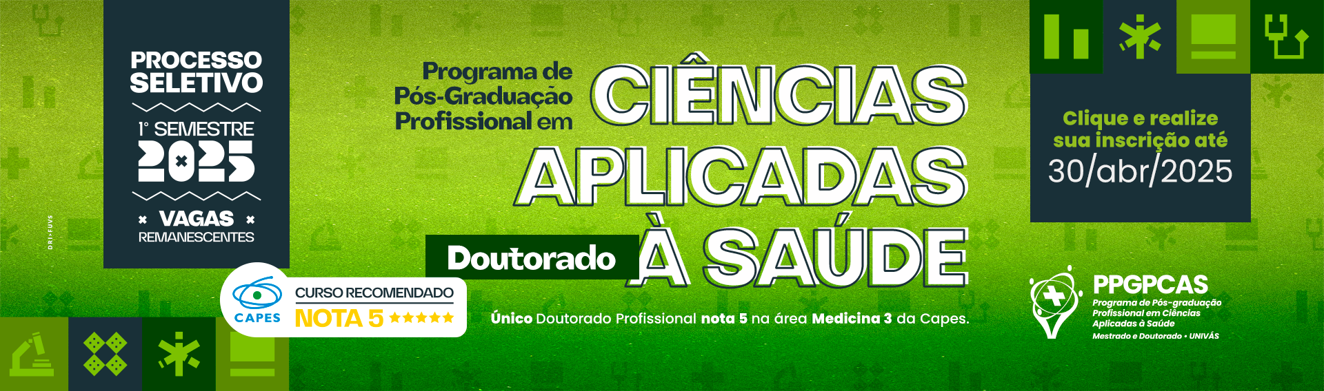 Cincias Aplicadas  Sade - Doutorado - Vagas remanescentes